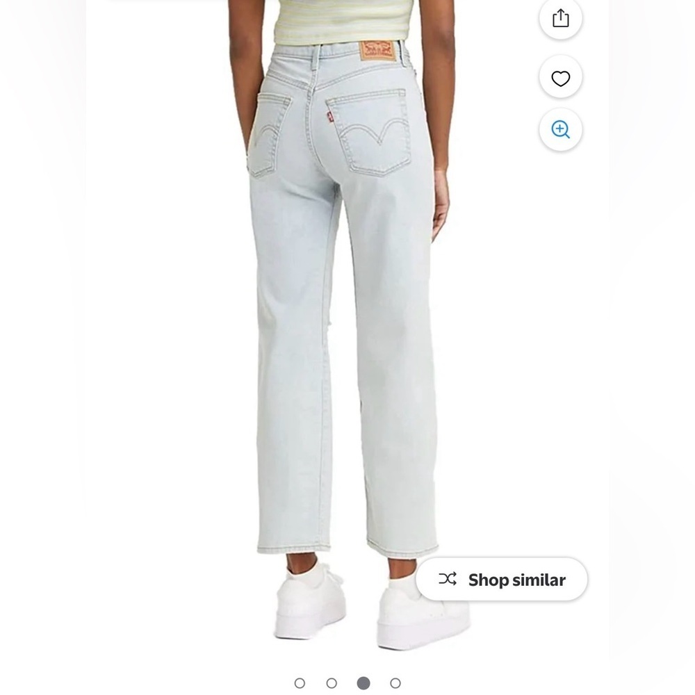 Levi's Women's Light Blue wedgie Straight Leg Jeans button fly sz 25 preloved - Picture 3 of 12